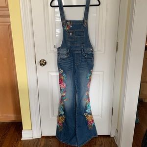 FREE PEOPLE WE THE FREE CRVY WIDE LEG DENIM JUMPSUIT OVERALLS NWT